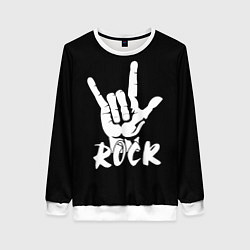 Свитшот женский РОК - ROCK, цвет: 3D-белый