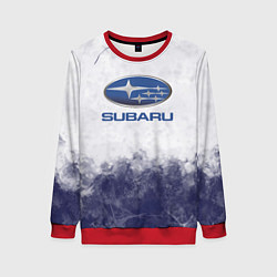 Свитшот женский Subaru Трещина, цвет: 3D-красный