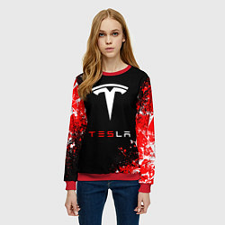 Свитшот женский Tesla sport auto, цвет: 3D-красный — фото 2