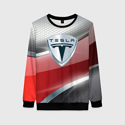 Свитшот женский Tesla - Logo Style, цвет: 3D-черный