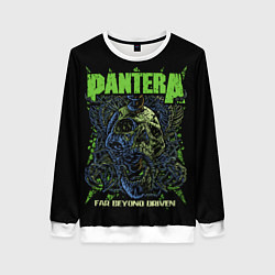 Свитшот женский Pantera green череп, цвет: 3D-белый