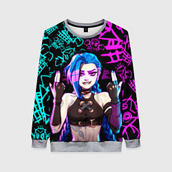 Свитшот женский JINX ДЖИНКС NEON PATTERN, цвет: 3D-меланж