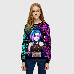 Свитшот женский JINX ДЖИНКС NEON PATTERN, цвет: 3D-черный — фото 2