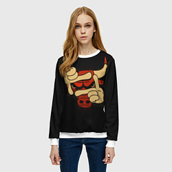 Свитшот женский Сhicago bulls, цвет: 3D-белый — фото 2