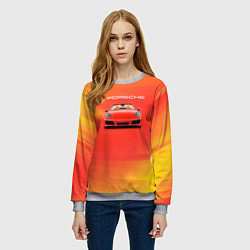 Свитшот женский Porsche porsche, цвет: 3D-меланж — фото 2