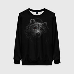Свитшот женский Голова хищного медведя, цвет: 3D-черный