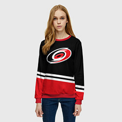 Свитшот женский Carolina Hurricanes , Каролина Харрикейнз, цвет: 3D-красный — фото 2