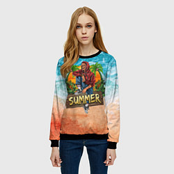 Свитшот женский Скелет в отпуске, цвет: 3D-черный — фото 2