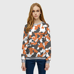 Свитшот женский Orange Camo, цвет: 3D-меланж — фото 2