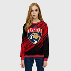 Свитшот женский Florida Panthers, Флорида Пантерз, NHL, цвет: 3D-красный — фото 2