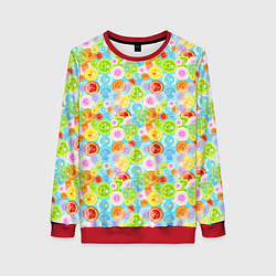 Свитшот женский Чакры символы, цвет: 3D-красный