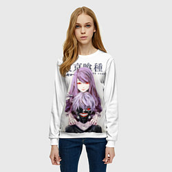Свитшот женский Канеки и Ризе Tokyo ghoul, цвет: 3D-белый — фото 2
