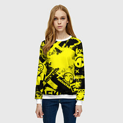 Свитшот женский Черно-желтый беспредел, цвет: 3D-белый — фото 2