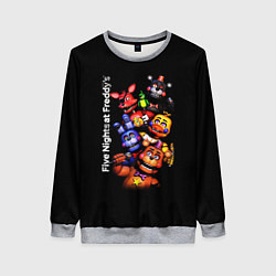 Свитшот женский Five Nights at Freddys - FNAF - персонажи игры, цвет: 3D-меланж