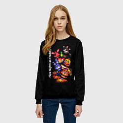 Свитшот женский Five Nights at Freddys - FNAF - персонажи игры, цвет: 3D-черный — фото 2