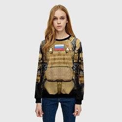 Свитшот женский Бронежилет- армия России, цвет: 3D-черный — фото 2