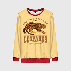 Свитшот женский ЛЕОПАРД - LEOPARDS, цвет: 3D-красный