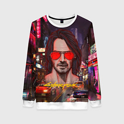 Свитшот женский Johnny Cyberpunk2077 Джонни, цвет: 3D-белый