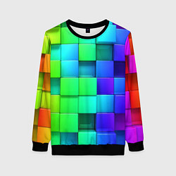 Свитшот женский Color geometrics pattern Vanguard, цвет: 3D-черный