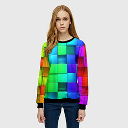 Свитшот женский Color geometrics pattern Vanguard, цвет: 3D-черный — фото 2