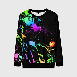 Свитшот женский Neon vanguard fashion pattern, цвет: 3D-черный