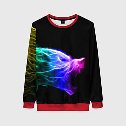 Женский свитшот Wolf Grin Волк Оскал Неон Neon