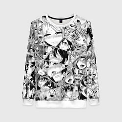 Свитшот женский Manga Ahegao 2 0, цвет: 3D-белый