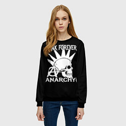 Свитшот женский PUNK FOREVER ANARCHY, цвет: 3D-черный — фото 2
