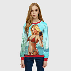 Свитшот женский GTA Beach girl, цвет: 3D-красный — фото 2