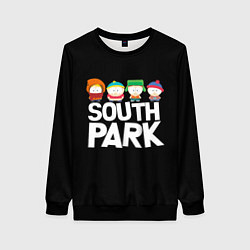 Свитшот женский Южный парк мультфильм - персонажи, цвет: 3D-черный
