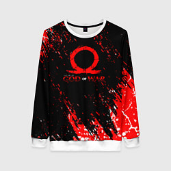 Свитшот женский God of war брызги, цвет: 3D-белый