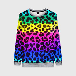 Свитшот женский Leopard Pattern Neon, цвет: 3D-меланж