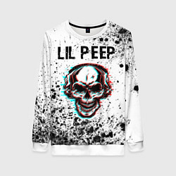 Свитшот женский Lil Peep ЧЕРЕП Краска, цвет: 3D-белый