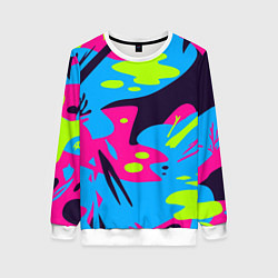 Свитшот женский Color abstract pattern Summer, цвет: 3D-белый