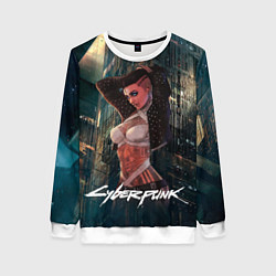 Свитшот женский VI ВИ CYBERPUNK2077, цвет: 3D-белый