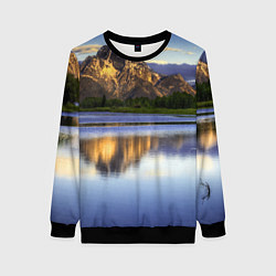 Свитшот женский Горы mountains, цвет: 3D-черный