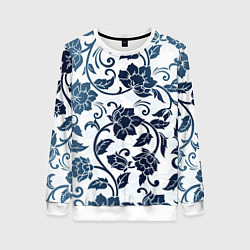 Женский свитшот Гжелевые цветы