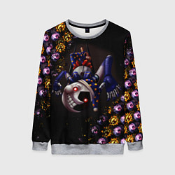 Свитшот женский Five Nights at Freddys: Security Breach Луна патте, цвет: 3D-меланж