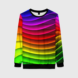 Свитшот женский Color line neon pattern Abstraction Summer 2023, цвет: 3D-черный