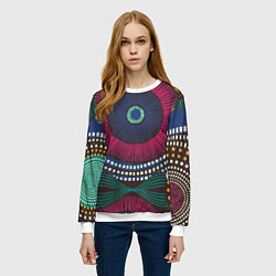Свитшот женский Африка Орнамент, цвет: 3D-белый — фото 2