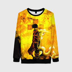 Свитшот женский ПЛАМЕННАЯ БРИГАДА ПОЖАРНЫХ, FIRE FORCE, цвет: 3D-черный