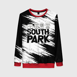 Свитшот женский Южный парк - персонажи и логотип South Park, цвет: 3D-красный