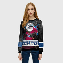 Свитшот женский Colorado Avalanche Колорадо Эвеланш Маскот, цвет: 3D-черный — фото 2