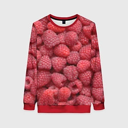 Свитшот женский Малина - ягоды, цвет: 3D-красный