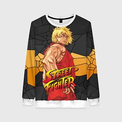 Свитшот женский Кен Мастерс - Street Fighter, цвет: 3D-белый