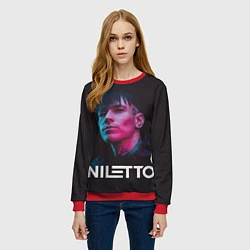 Свитшот женский Нилетто - портрет, цвет: 3D-красный — фото 2