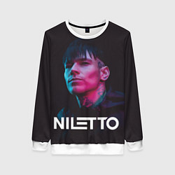 Свитшот женский Нилетто - портрет, цвет: 3D-белый