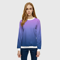 Свитшот женский PINK-BLUE GRADIENT ГРАДИЕНТ, цвет: 3D-белый — фото 2