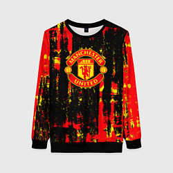 Свитшот женский Manchester united краска, цвет: 3D-черный
