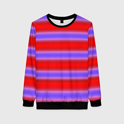 Свитшот женский Striped pattern мягкие размытые полосы красные фио, цвет: 3D-черный